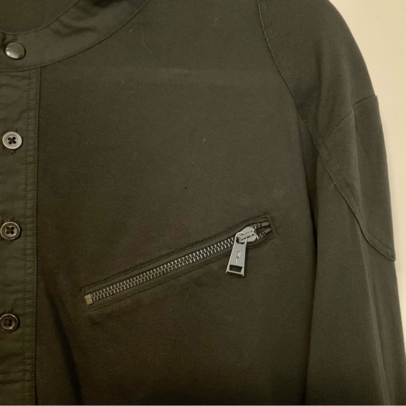 Ralph Lauren Black Label Button Front Chest Pockets Long Sleeve Shirt Black - Picture 5 of 14